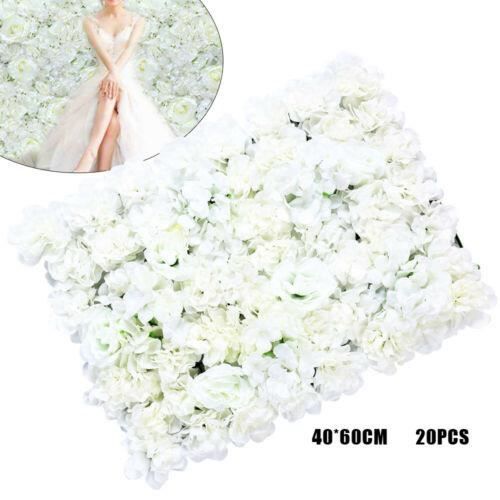Panneau Mural Fleurs Blanches Artificielles - Soie, 15,74 X 23,6 Pouces, Intérieur/Extérieur, Neuf