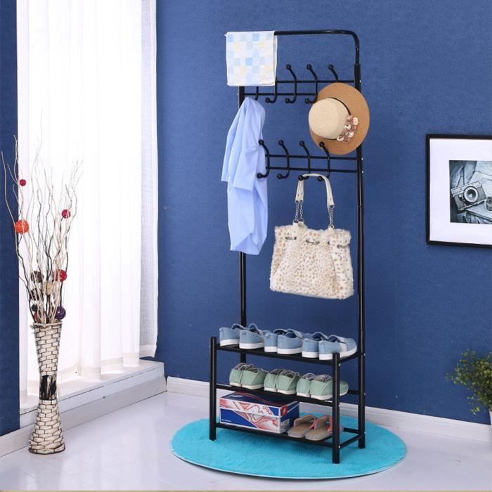 Ouistore Porte Manteau Metallique Etagere A Chaussure Meuble Pour