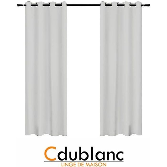 Dublanc Paire De Rideaux Occultants 140x260cm Gris Clair