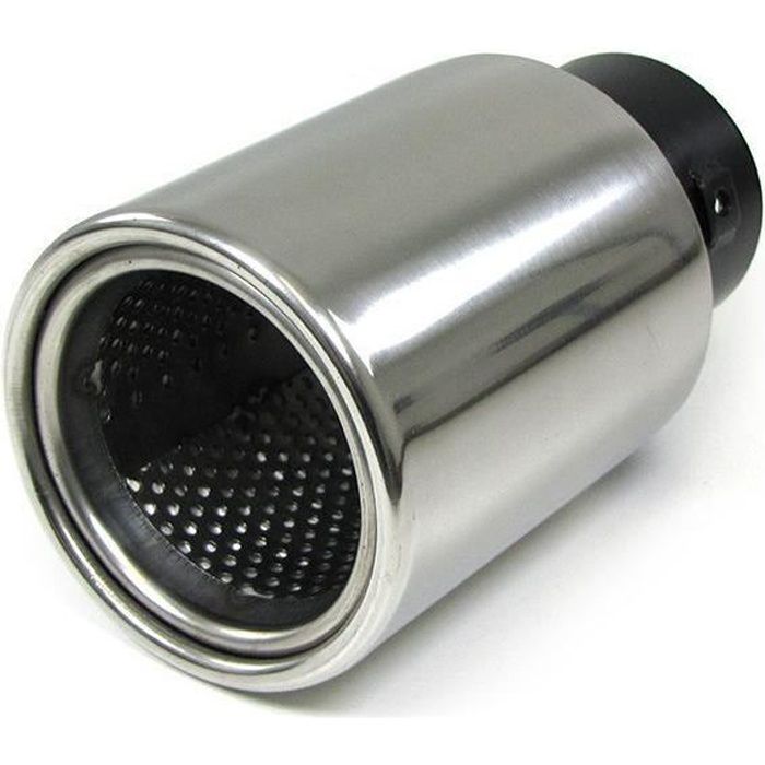 EMBOUT ECHAPPEMENT EN INOX ROND AVEC FIXATIONS 89 MM - LONGUEUR 150 MM ...