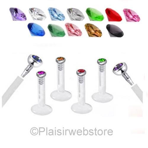 Piercing Labret Bioflex A Visser Flex Barre 8Mm 1.2Mm Piercing Bouche
