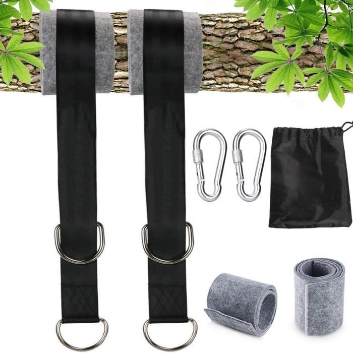 Fixation pour balançoire, capacité de 500 kg, kit de sangles de suspension pour hamac, 2