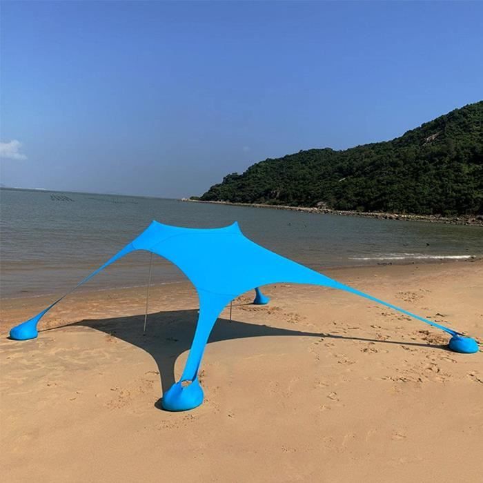 Tente De Plage Portable 200x160x160cm - Anti-UV - Avec Sac De Transport - Pour Plage Et Pique-nique