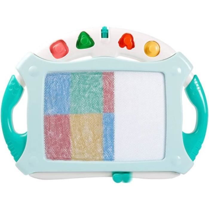 Ardoise Magique Enfant Tableau Dessin Magnétique Effaçable 4 Couleurs - Avec Pieds, Tampons Et Pinceau (Vert)