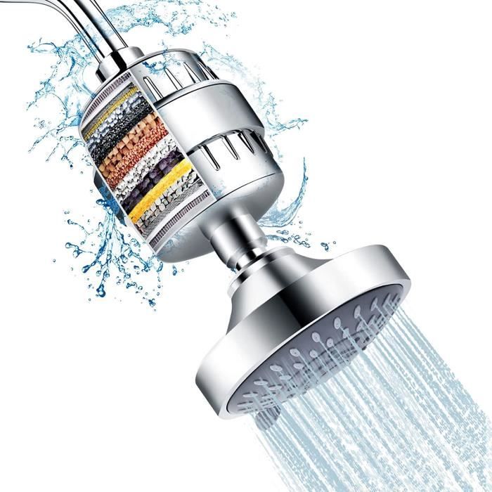 Pommeau De Douche MEKO Avec Filtre 15 Étapes - 3 Modes, Économiseur D'Eau, Tuyau 1.5m