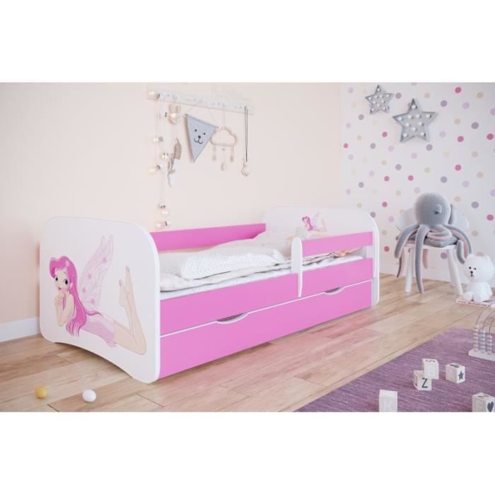 Lit enfant fée rose à ailes sans tiroir sans matelas 160/80 - Kocot Kids Lit enfant fée rose à ailes sans tiroir sans matelas 160/80 - Kocot Kids