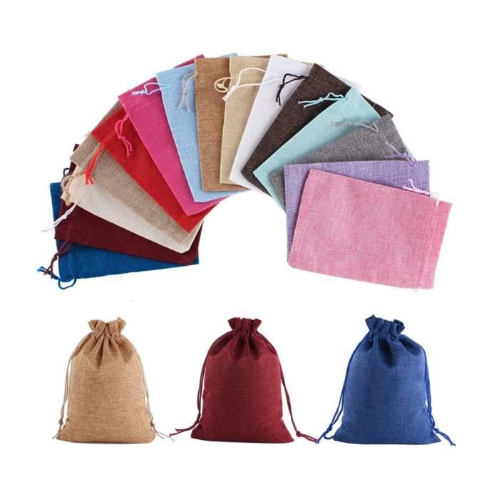 Sachets Cadeaux 20 Pièces Sachet Tissu Mini Sac en Lin sac Toile