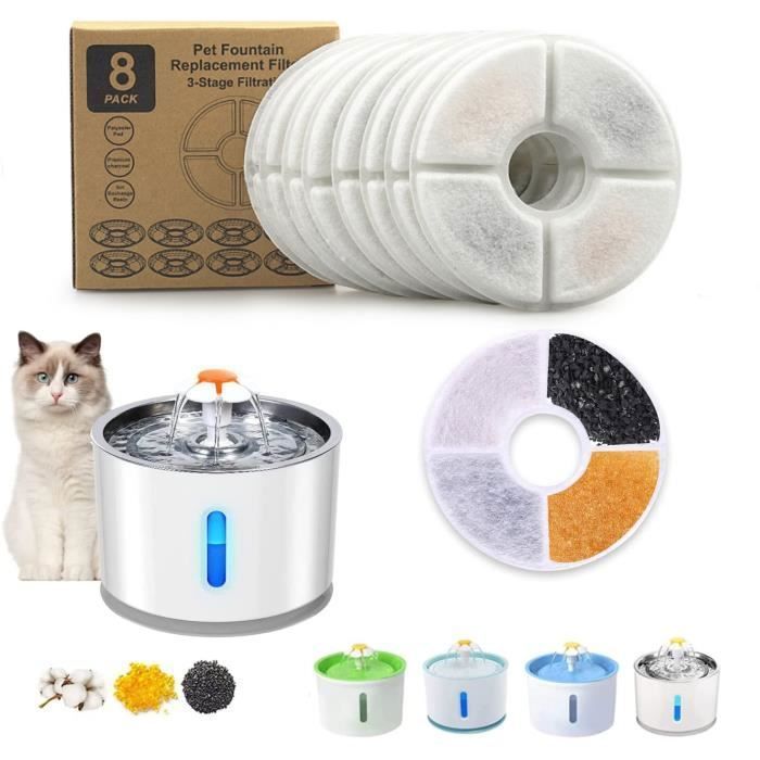GIOTOHUN 12 Fontaine a Eau Chat Filtres: Fontaine à Eau pour Chat Filtres - 6 Filters + 6 Mousse Filters - Convient pour Distributeur d'eau sans Fil (B0CPHQ12FV