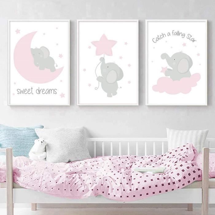 30x40 Poster Elephant Bebe Enfant Chambre Fille Animaux Tableau Peinture Sur Toile Decoration Cadeaux Anniversaire Nptwc008 M 115 Cdiscount Maison