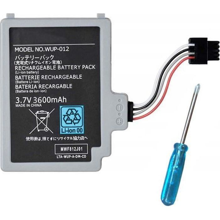 3600mAh Batterie de remplacement rechargeable pour WiiU GamePad