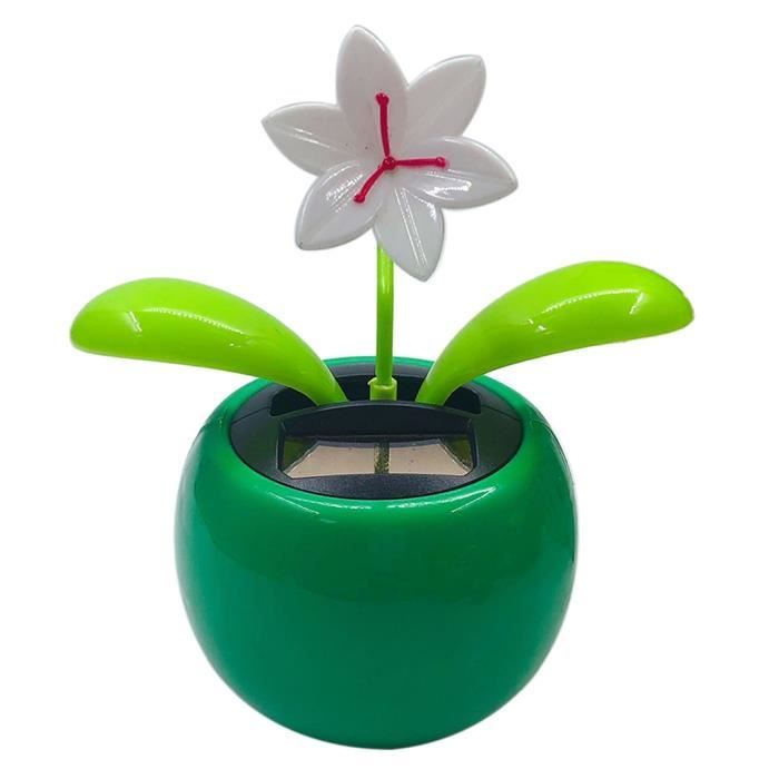Geoyien Fleur de Danse Solaire, Figurine pour Voiture, Autocollants DIY, 2 Pièces Tête Décoration Solaire, Jouet Bureau