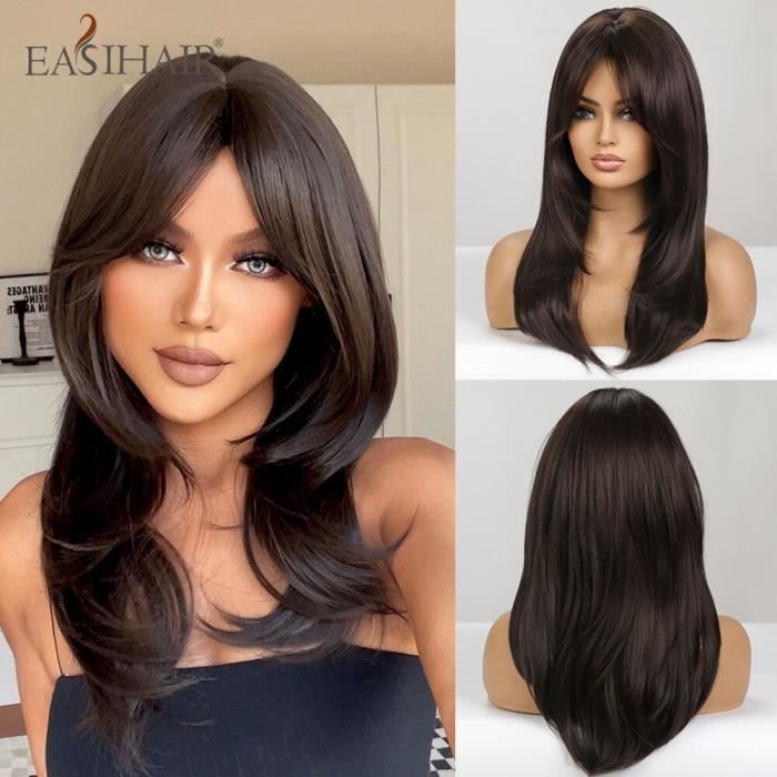 PERRUQUE brun pour poupée Cheveux naturels - 31.5 cm - Doll wig