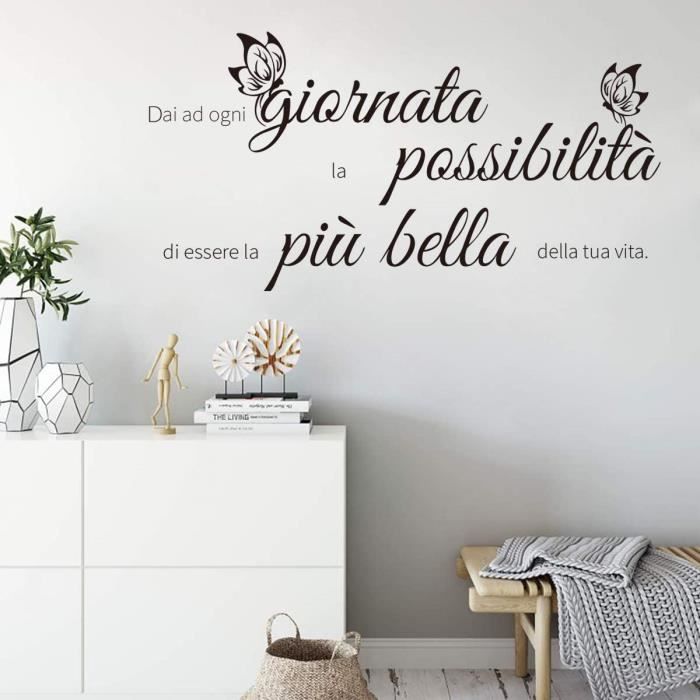 Decalmile Wandtattoo Mit Spruch & Schmetterling – Abnehmbarer Wandaufkleber, Schwarz, 30x90 Cm, Für Wohnzimmer & Schlafzimmer