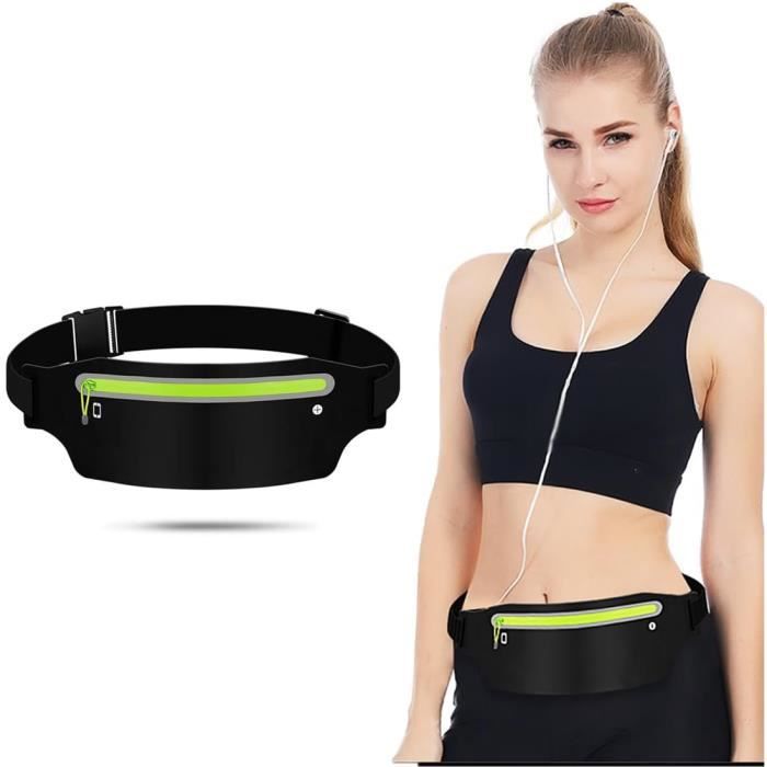 TAN.TOMI Sac Banane Pour Homme, Sac Banane Etanche Pour Le Sport, Le Camping, La Course, La Randonnee, Le Fitness, Le Cyclisme, Noir, Taille Unique