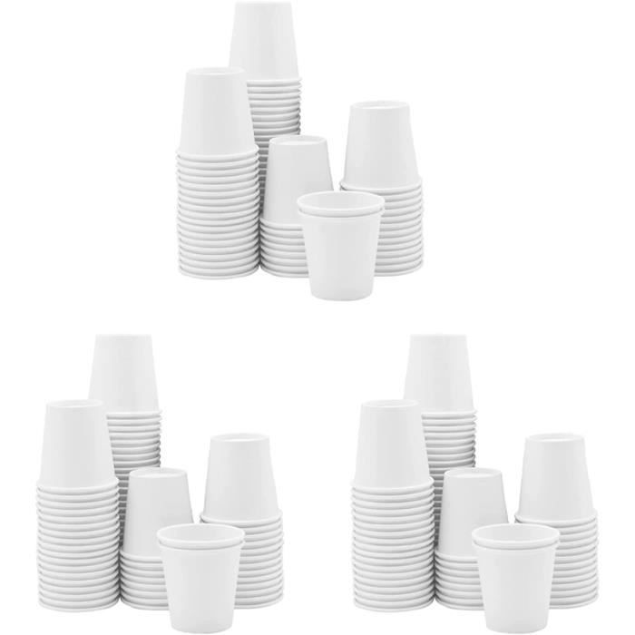 Genpak 200 Tasses Jetables Papier Blanc Neige 4,5g - Rebord Roulé Pour Boissons Chaudes Et Froides