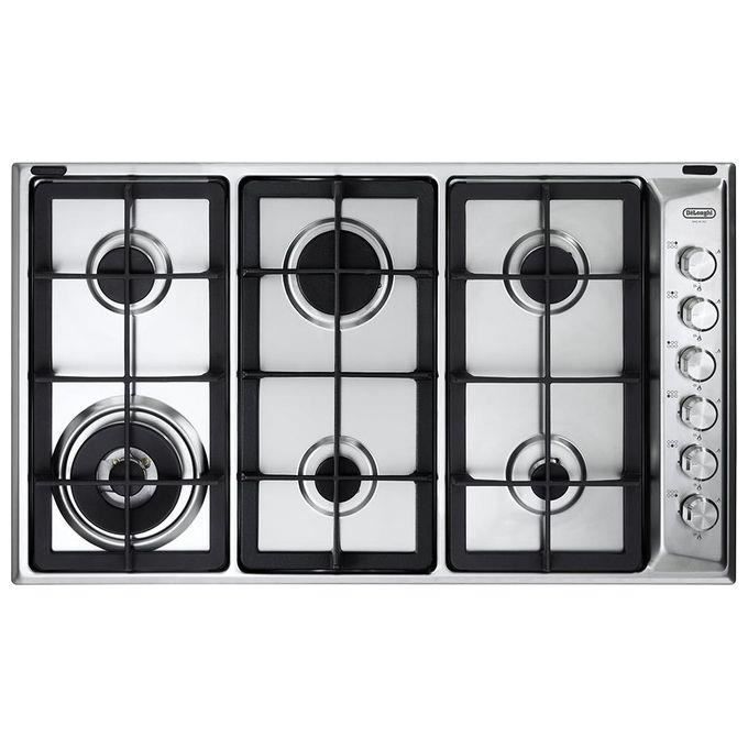 DeLonghi PLI 69 GHD Plaque de cuisson à gaz 90 cm 6 feux de commande latéraux Grille fonte