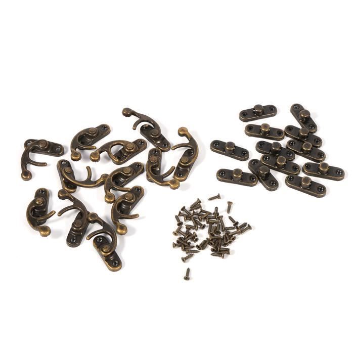 Lot De 30 Moraillons De Loquet Antique Style Vintage - Fermeture Crochet Robuste Pour Boîtes à Bijoux, Coffrets En Bois, Mariage & Bricolage