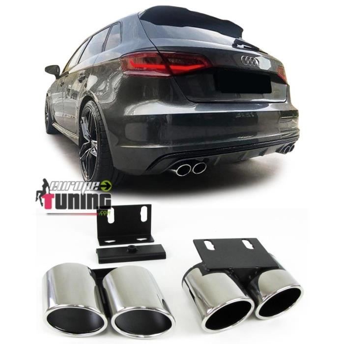DOUBLES SORTIES SPORT DUPLEX INOX LOOK PACK RS3 POUR AUDI A3 8V 2012-2019 (05294)