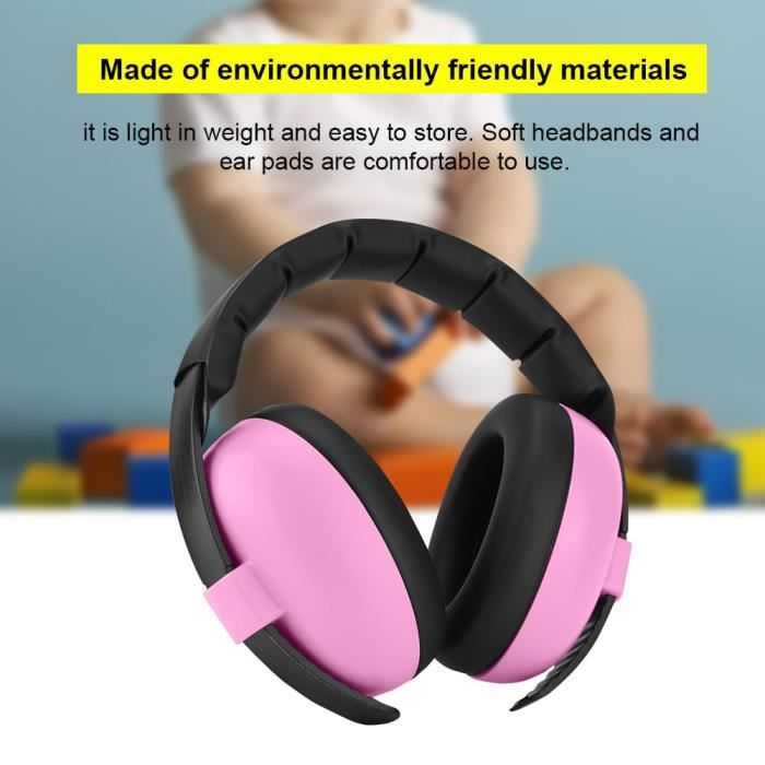 Cache-Oreilles Anti-Bruit Bébé SAKU Rose - Protection Auditive 0-18 Mois, Réglable Et Confortable Pour Nouveau-Né