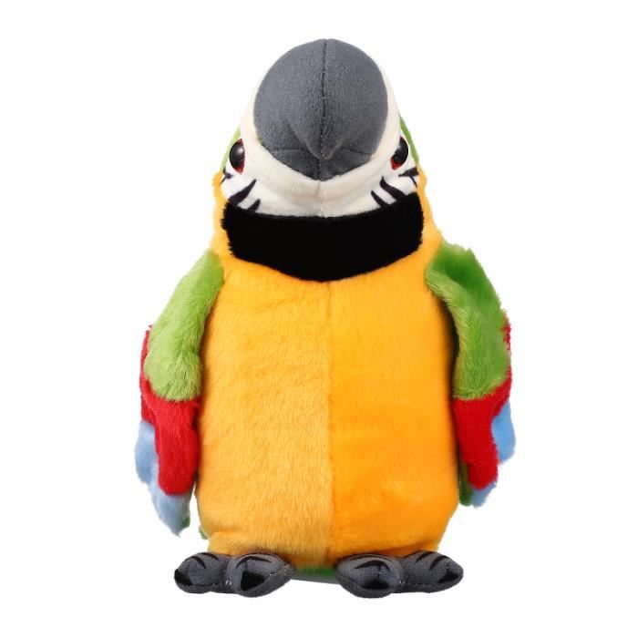 ITODA Perroquet Peluche Parlant - Répète Tout, Agite Les Ailes - Jouet Électronique 22 Cm - Piles AAA - Cadeau Original Anniversaire Et Noël