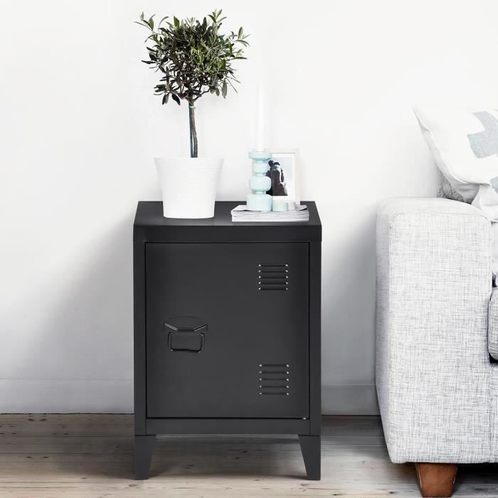 Mini bibliothèque - FURNITURER - Solo Cabinet - Métal - Noir - 40 x 30 x 57 cm