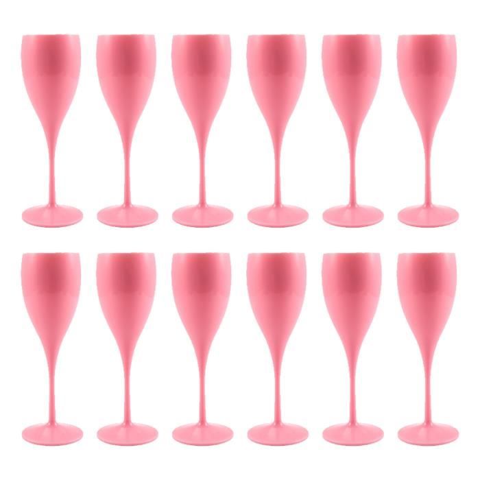(Rose) 12 pièces PS plastique élégant grand verre à vin rouge 150ML verre à champagne maison bar verre à vin