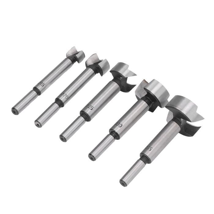 AMTOVL Holzbohrer-Set 5-teilig – Kohlenstoffstahl Bohrer 15mm, 20mm, 25mm, 30mm, 35mm Für Holzbearbeitung, Kompatibel Mit Hand- & Standbohrmaschinen