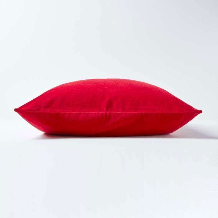 Lot de 2 Housses de coussin en velours Rouge 40 x 40 cm Lot de 2 Housses de coussin en velours Rouge 40 x 40 cm