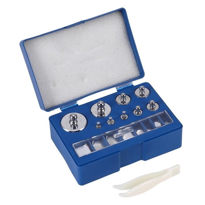 Kit 17 Poids D'Étalonnage Précision 10 Mg à 100 G – Acier Chromé Avec Pince Et Boîte – Pour Balance Bijoux, Numérique, Labo