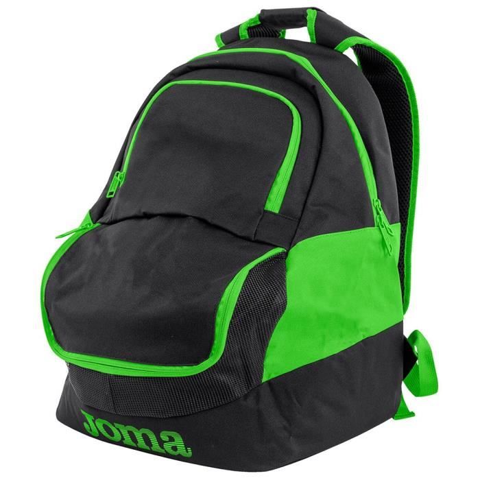Sac à dos - Joma - Diamond II - Noir/Vert Fluor - 235L - Pour ballon de football