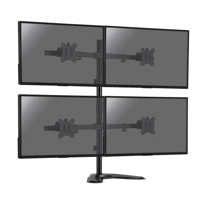 SUPPORTS DE BUREAU SUR PIED – KIMEX – Support de bureau pour 4 écrans moniteurs PC 17- 32 – 015-1154 – Noir