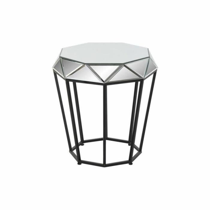 table d'appoint - dkd home decor - miroir noir métal moderne - 50 x 50 x 55 cm