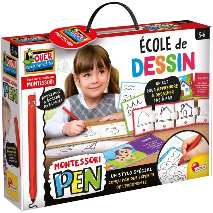 Kit de dessin LISCIANI Montessori Pen École de dessin Stylo ergonomique Tableaux effaçables Activités créatives