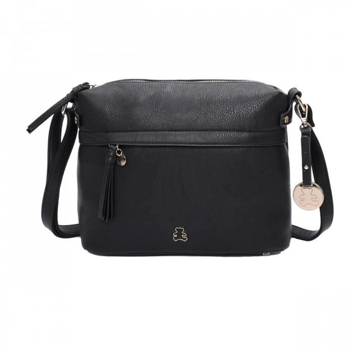 Sac bandouli re PIERINE TU Noir Achat Vente Sac bandouli re