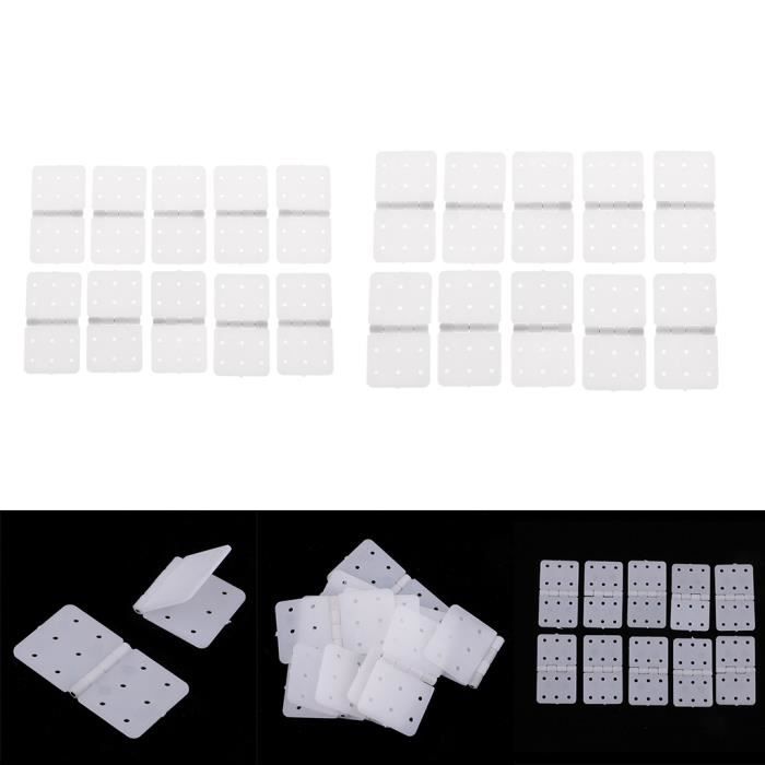 Akozon 40PCS Charnières à épingles RC de pour Avion télécommandé, Pièces d'aile d'Avion Légères, Charnière en Plastique pour Avion RC, Résistante à la