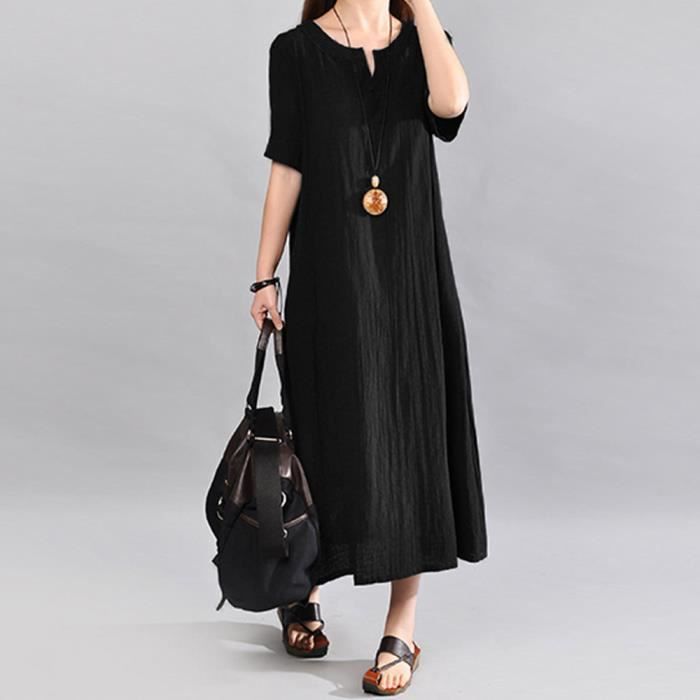 robe noire lin