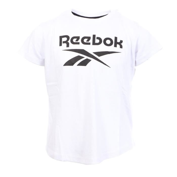 T-shirt enfant blanc Reebok Lock Up - Col rond, manches courtes - 100% coton