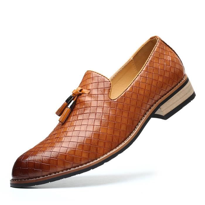Mocassins Homme En Cuir DADAWEN - Chaussures Classiques Oxford Confortables