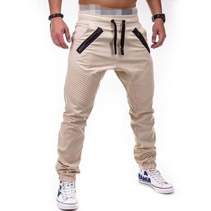 Pantalon De Sport Homme MIWINI - Jogging Confortable Avec Bande Dorée - Tissu Respirant, Coupe Moderne