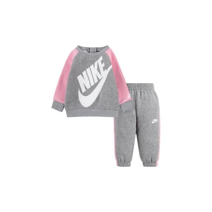 Ensemble de survêtement Nike Oversized Futura Crew Bébé - Gris/Rose/Blanc - 66F563-042