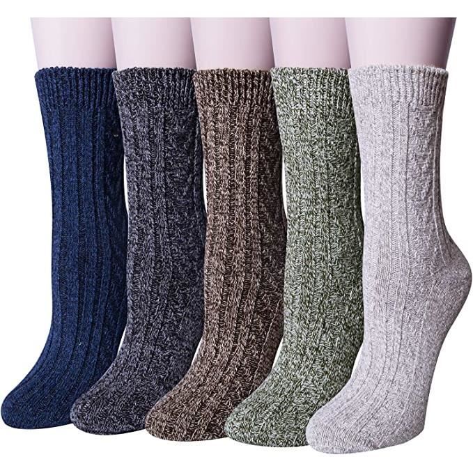 5pc Chaussette Homme Hiver Chaussettes Chaudes Laine Thermique 41-46(EU),  Cadeau Anniversaire Noel pour Papa Grand Père Copain Frere Multicolore -  Cdiscount Sport