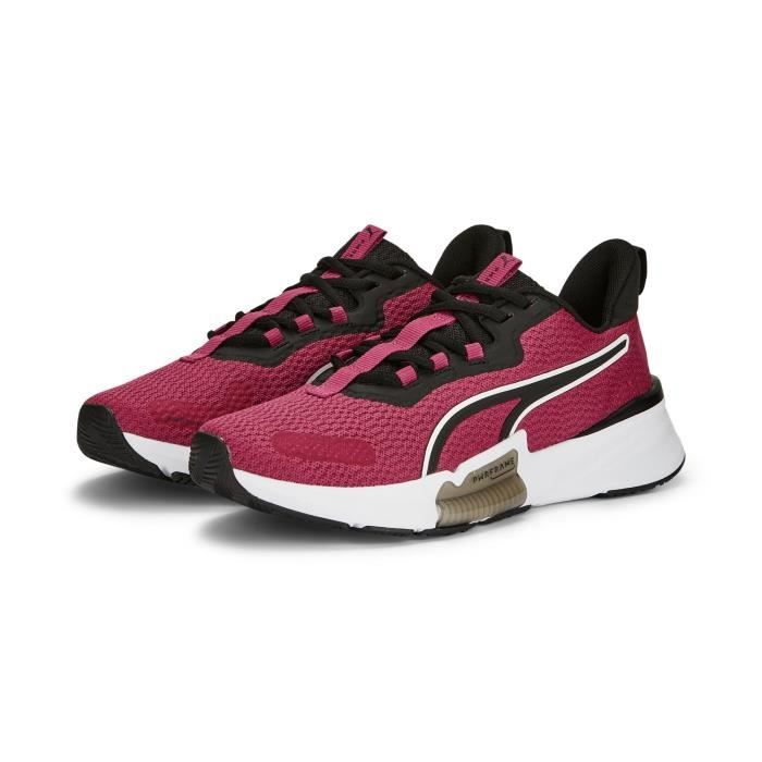 chaussure de fitness femme - puma pwrframe - rose et noir