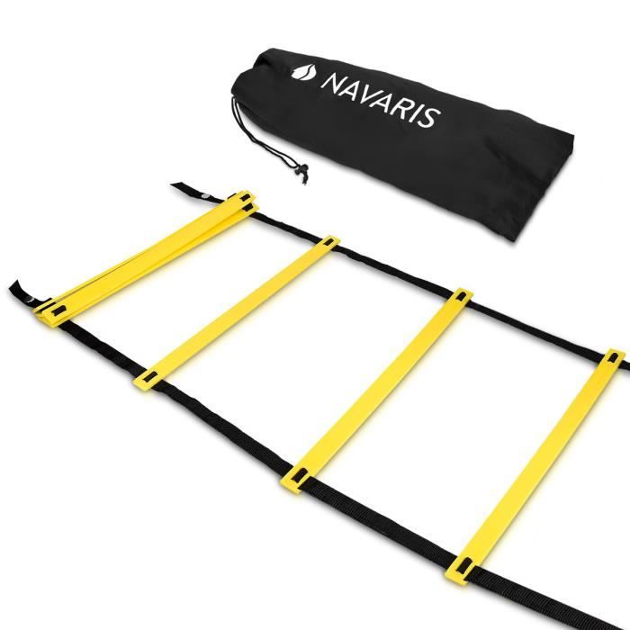 Échelle De Rythme Navaris 6m - 12 Échelons Ajustables - Entraînement Agilité Football Handball - Avec Sac
