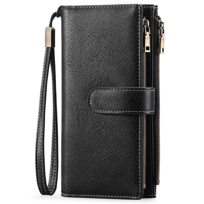 Portefeuille Femme Cuir,Porte Monnaie Blocage Rfid,Porte-Cartes De