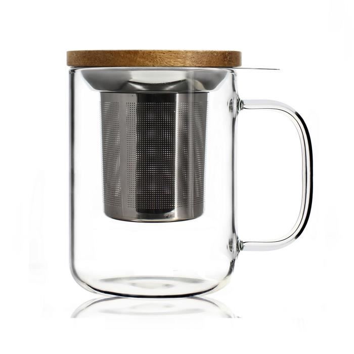 OGO LIVING Mug infuseur verre simple paroi 450 ml