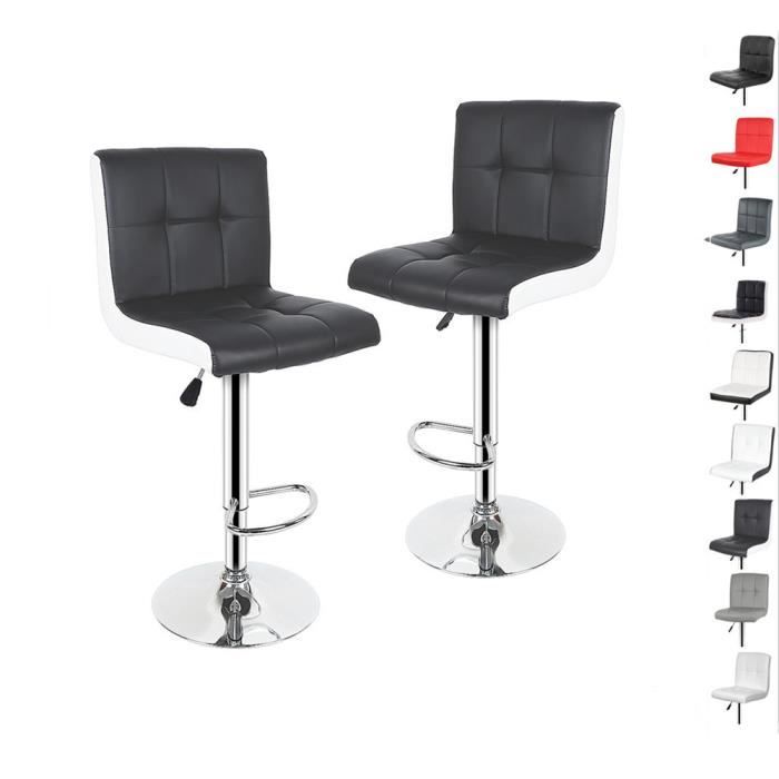 Lot De 2 Tabourets De Bar Pivotant à 360°en Lin Avec Repose-pieds