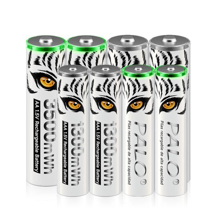 Pile Ricaricabili Litio 1.5v 12 Batterie AA Litio Ricaricabili 3400mWh Con Caricatore Smart LCD - Ricarica Rapida USB-C Pile Ricaricabili Usb