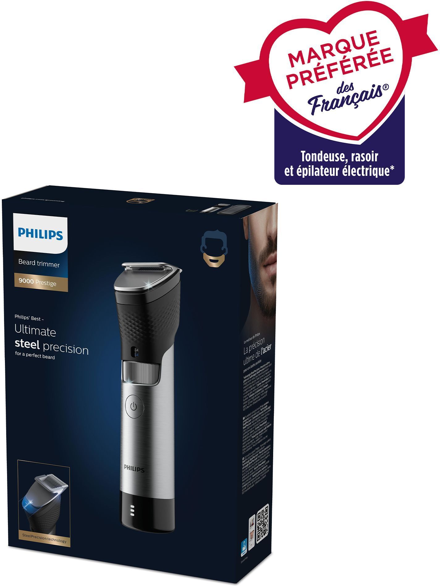 Tondeuse à Barbe - PHILIPS - BT9810/15 - 30 Longueurs - Autonomie 120 min - Technologie SteelPrecision