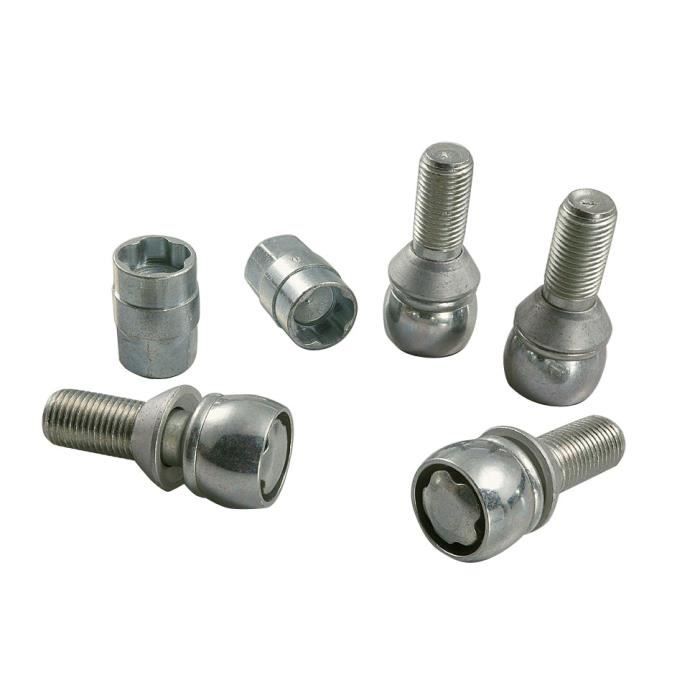 Sumex Antivol De Roue Chrome Jante Tôle 12x1.25 L28 Conique - Lot 4 + Clé