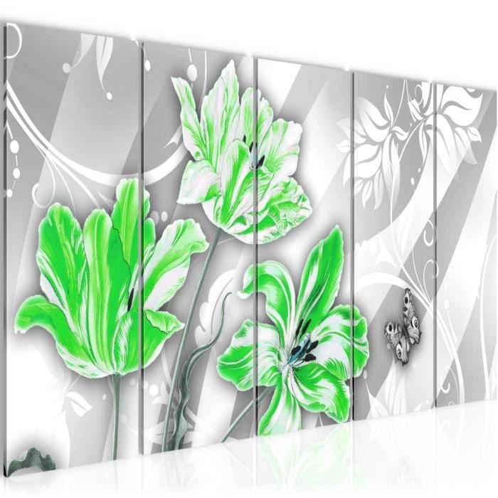 Tulup Tableau Sur Toile Image Imprimé 60x120 - Tulipes colorées